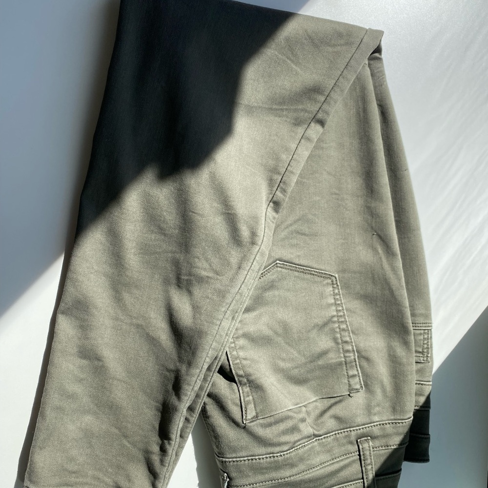TinselTown High Waisted Utility pants Forest Green 60% cotton